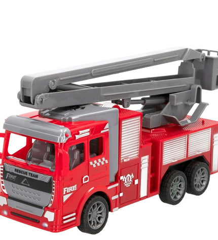 Six Speed & Go fire truck toys, colorful toy vehicles measuring 23 x 12.5 x 8 cm, designed for children's play and imaginative fun.