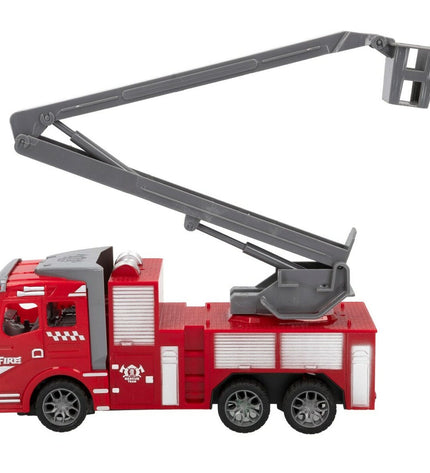 Six Speed & Go fire truck toys, 23x12.5x8 cm, colorful plastic vehicles for children’s play, shown in a group.
