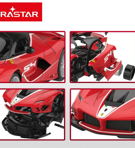 Two Ferrari remote control police cars, toy vehicles for kids, featuring realistic police design and vibrant red color.