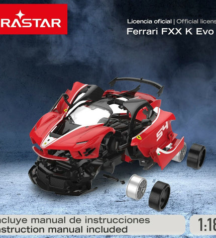 Two Ferrari remote-controlled police cars in red with black accents, designed for children, featuring detailed police and Ferrari branding.