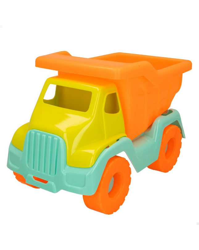 Set of 16 colorful 30 cm Polypropylene trucks from Colorbaby, suitable for outdoor play and imaginative toy games.