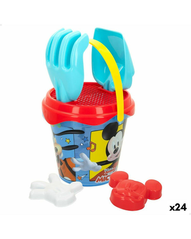 Set of 24 Mickey Mouse plastic strand toys, 14 cm long, for outdoor play and games featuring Mickey Mouse branding.