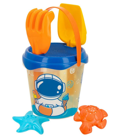 Colorbaby strand speelgoedset with 16 colorful polypropylene pieces, 18 cm diameter, suitable for outdoor play and games.