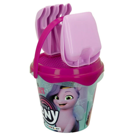 My Little Pony strand speelgoedset with 24 polypropyleen toys, 14 cm, in bright colors for outdoor play and fun.