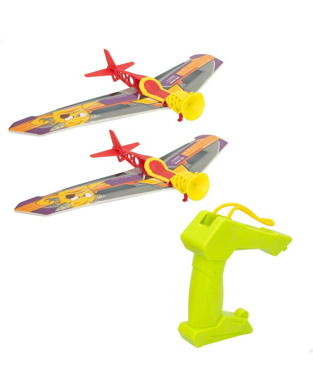 Set of six Colorbaby Let's Fly toy airplanes, lightweight plastic aircraft, ideal for children's play, measuring 14.5 x 3.5 x 25 cm.