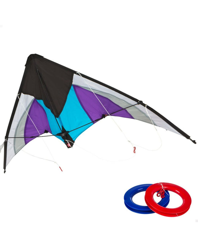 Eolo Komeet Eolo Pop-up Magic white and purple frisbee for outdoor recreational sports, shown in a natural outdoor setting.