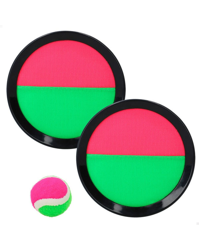 Colorbaby Catch Ball set with 12 Velcro balls, 20 cm size, for outdoor play and sports, colorful and soft for kids.