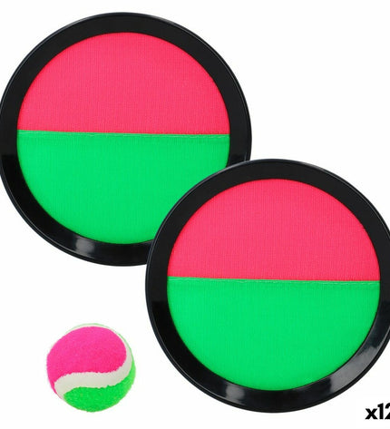 Colorbaby Catch Ball set with 12 Velcro balls, 20x2x20 cm, colorful outdoor and indoor toy for active play and games.