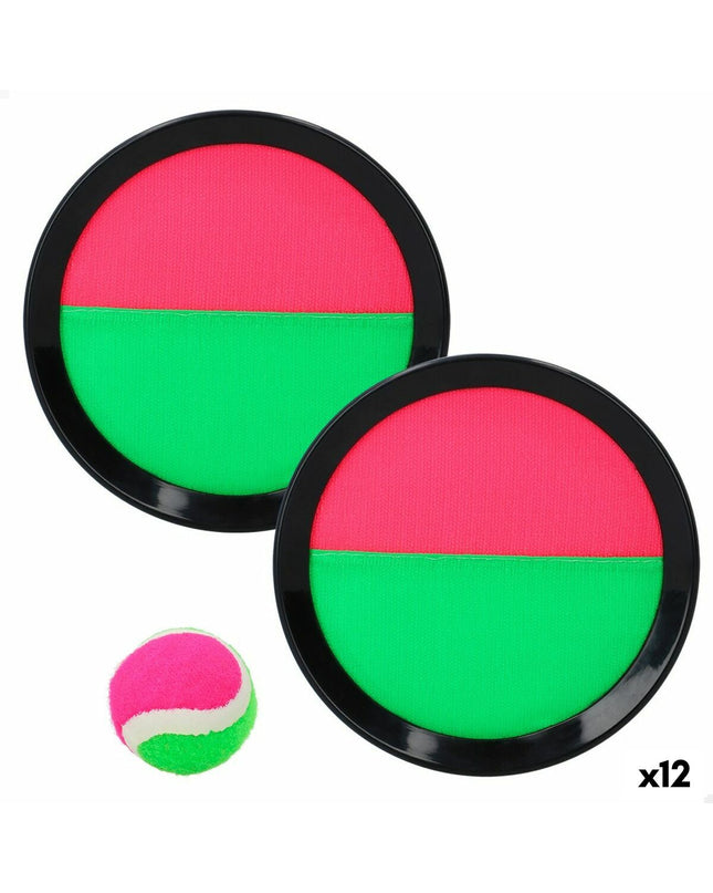 Colorbaby Catch Ball set with 12 Velcro balls, 20x2x20 cm, colorful outdoor and indoor toy for active play and games.