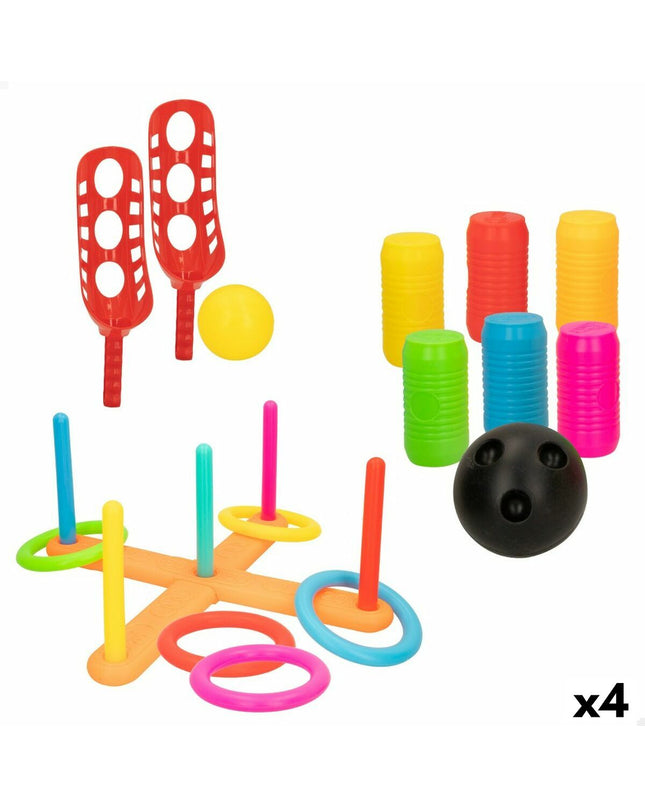 Colorbaby strandspeelgoedset with four colorful string toys, ideal for outdoor play and children's games.