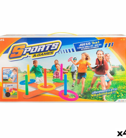 Colorbaby strand speelgoedset with four colorful pieces, designed for outdoor play and sports activities.