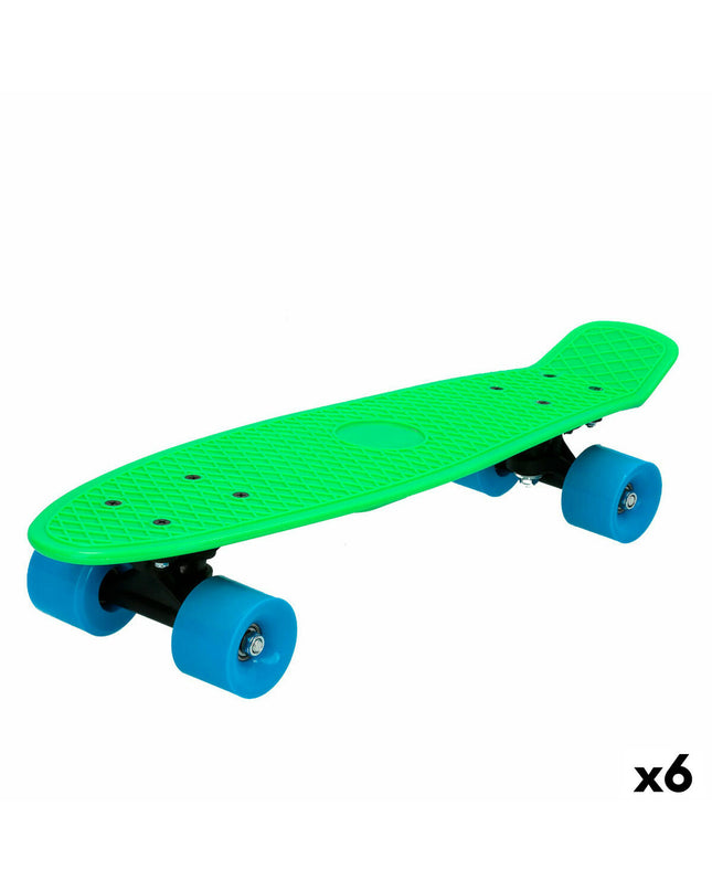 Set of six Colorbaby skateboards for kids, colorful and playful toy skateboards ideal for outdoor play and sports activities.