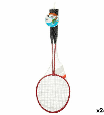 Aktive badminton set with 24 pieces, including rackets, shuttlecocks, and a net for outdoor sports and active play.
