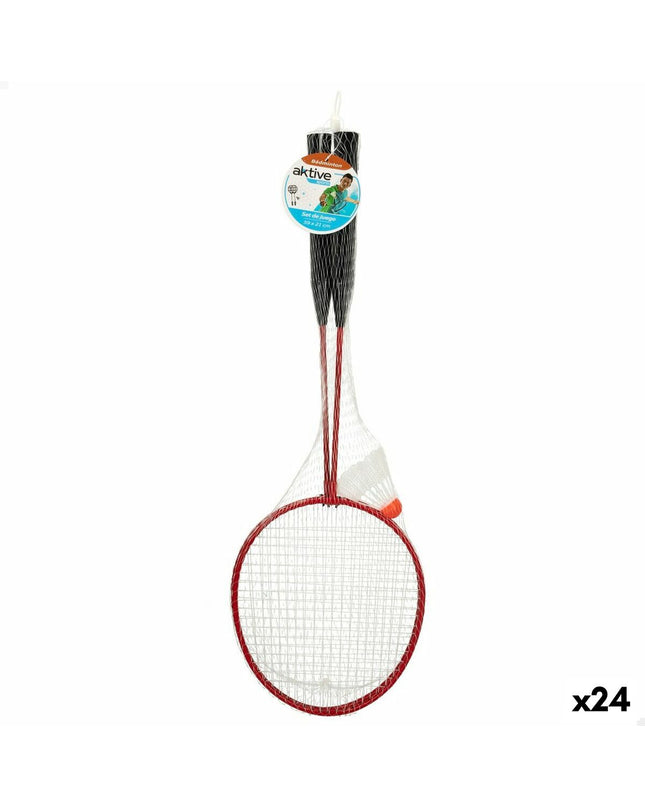 Aktive badminton set with 24 pieces, including rackets, shuttlecocks, and a net for outdoor sports and active play.