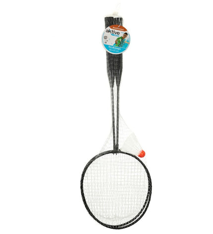 Aktive badminton set with 24 pieces, including rackets, shuttlecocks, and net for outdoor sports and active play.