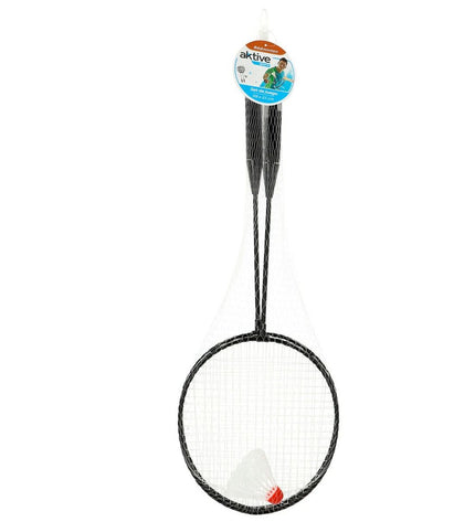 Aktive badminton set with 24 pieces, including rackets and shuttlecocks, suitable for outdoor sports and recreational play.