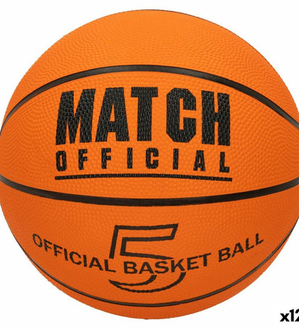 Set of 12 BigBuy Sport basketballs, 22 cm diameter, suitable for outdoor play and basketball matches.
