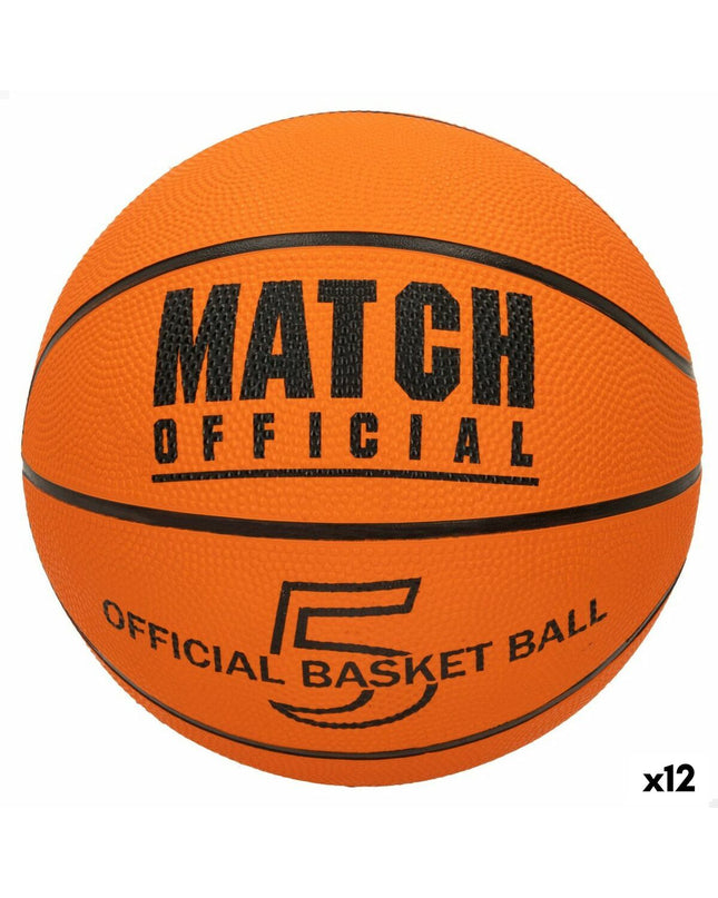 Set of 12 BigBuy Sport basketballs, 22 cm diameter, suitable for outdoor play and basketball matches.