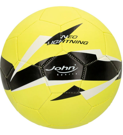 Set of 12 John Sports World Star 5 soccer balls with 22 cm diameter, made of imitation leather for outdoor play.