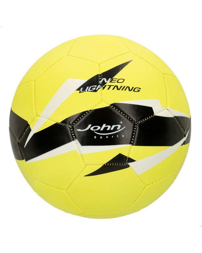 Set of 12 John Sports World Star 5 soccer balls with 22 cm diameter, made of imitation leather for outdoor play.