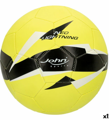 Set of 12 John Sports World Star 5 soccer balls, 22 cm, imitation leather, suitable for sports and outdoor play.