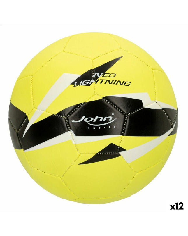Set of 12 John Sports World Star 5 soccer balls, 22 cm, imitation leather, suitable for sports and outdoor play.