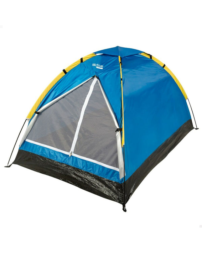 Two-person Aktive Kampeertent for camping and outdoor activities, measuring 120x100x200 cm, set of six tents, in outdoor setting