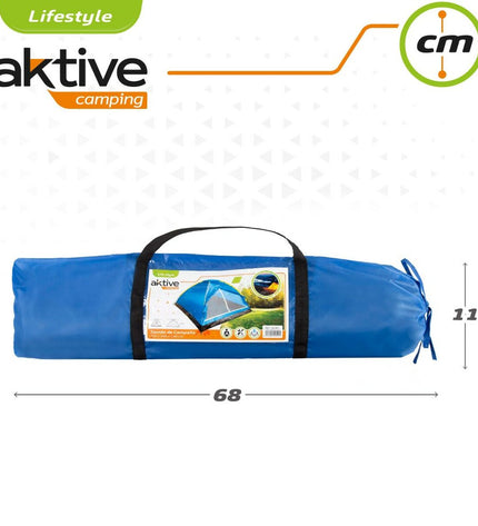 Aktive Kampeertent for 4 persons, outdoor camping tent with 210x130x240 cm dimensions, suitable for camping and hiking.