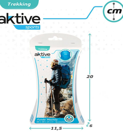 Blue waterproof backpack cover for outdoor and hiking backpacks by Aktive, protecting gear from rain and moisture.