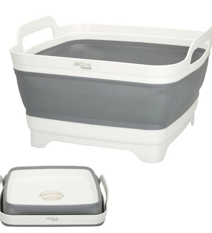 Six Aktive collapsible outdoor camping sinks, 8.5L capacity, lightweight, foldable washbasins for camping and outdoor activities.