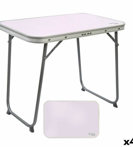 Set of four Aktive folding tables in 60x50x40 cm, ideal for outdoor camping and outdoor activities.