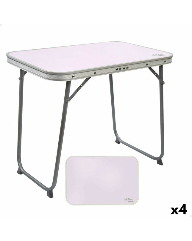Set of four Aktive folding tables in 60x50x40 cm, ideal for outdoor camping and outdoor activities.