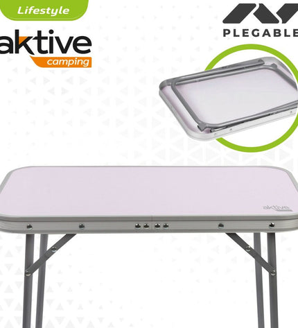 Aktive foldable camping tables, set of 4, 60x50x40 cm, lightweight outdoor tables for camping and outdoor activities.