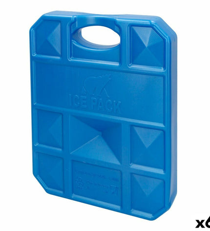 Set of six Aktive blue 2kg Kou-accumulators for outdoor camping and hiking, 22x27.5x4 cm each, ideal for outdoor activities.