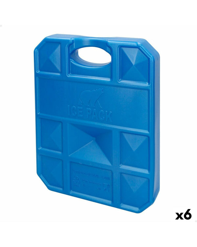 Set of six Aktive blue 2kg Kou-accumulators for outdoor camping and hiking, 22x27.5x4 cm each, ideal for outdoor activities.