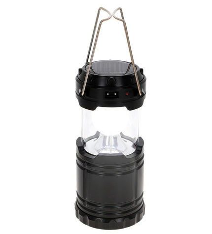 Six Aktive black camping lamps for outdoor activities, ideal for camping and hiking, shown in a set of six compact, portable lights.