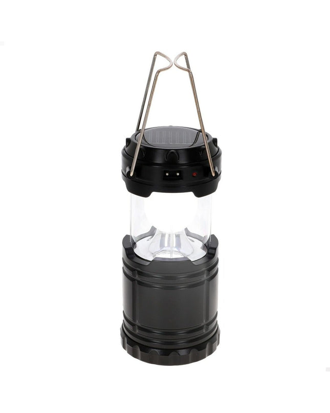 Six Aktive black camping lamps for outdoor activities, ideal for camping and hiking, shown in a set of six compact, portable lights.