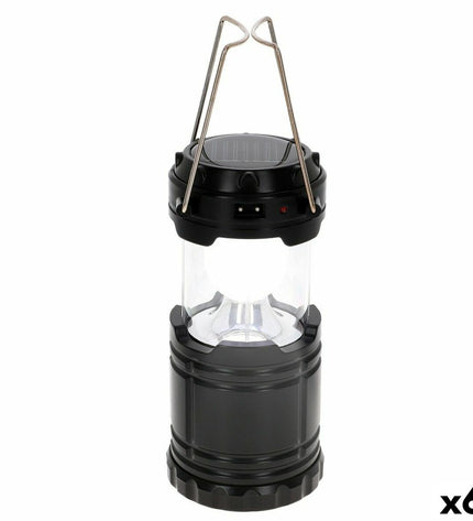 Set of six Aktive black camping lamps for outdoor activities, compact and lightweight for hiking and camping.