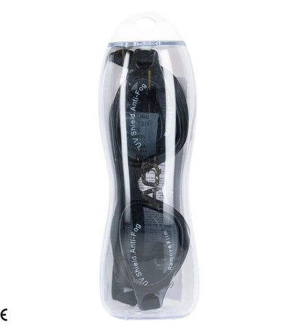 Pair of AquaSport swimming goggles for adults, water sport protective eyewear, with clear lenses and adjustable straps.