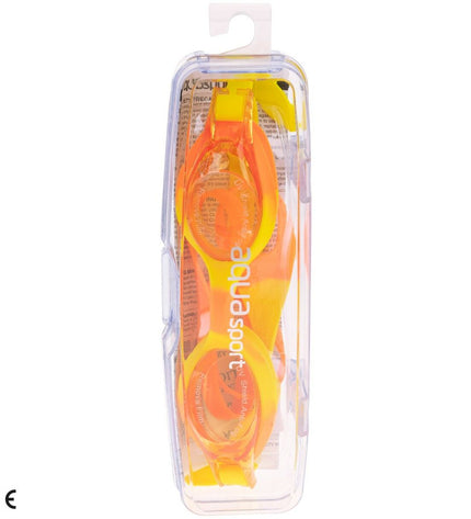 Set of 12 AquaSport children's swimming goggles for water sports and outdoor activities, featuring colorful, adjustable straps.