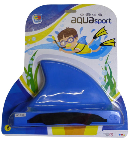 Set of six AquaSport Waterspel AquaSport Blue Shark toys for outdoor play and water games, featuring blue shark designs.