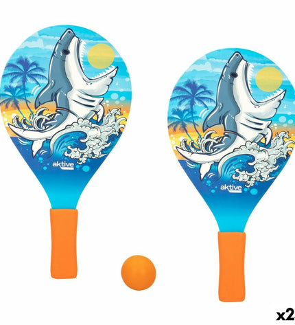 Aktive Bal Aktive Haai strandschepjes, 19.5 x 38 cm, set of 24, colorful plastic toy scoops for outdoor play and games.