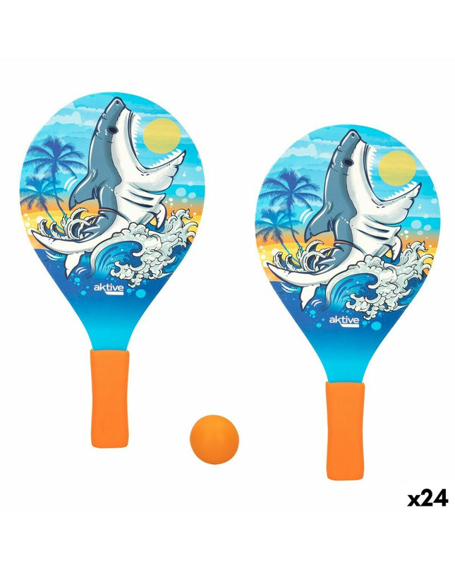Aktive Bal Aktive Haai strandschepjes, 19.5 x 38 cm, set of 24, colorful plastic toy scoops for outdoor play and games.