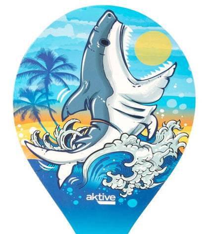 Set of 24 Aktive Bal Aktive Haai strandschepjes for outdoor play, featuring shark design, measuring 19.5 x 38 cm.