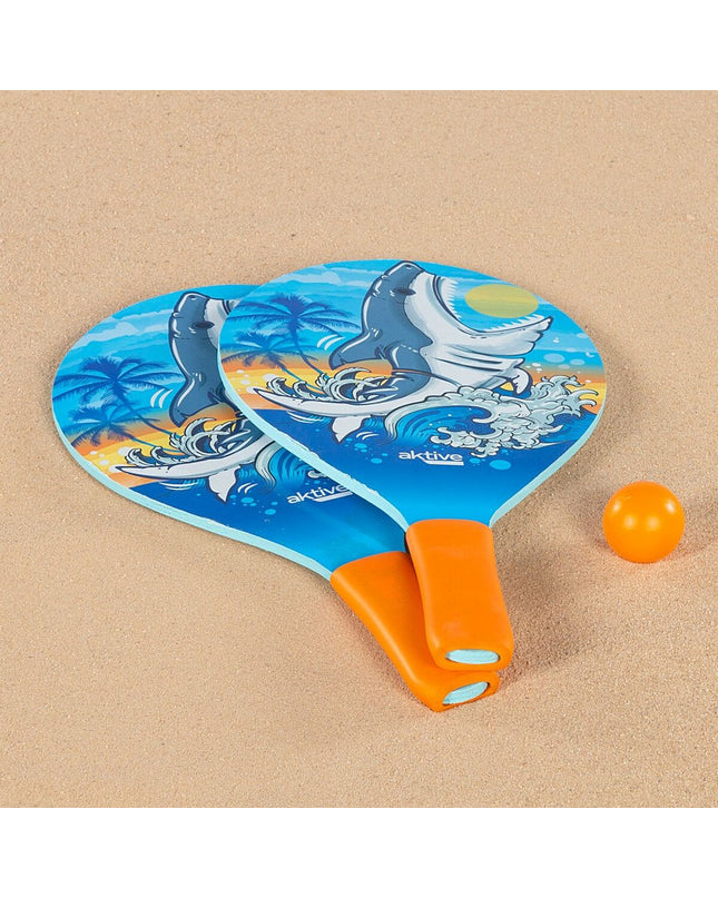 Set of 24 Aktive shark-themed strand scoops, 19.5 x 38 cm, designed for outdoor play and sports activities.