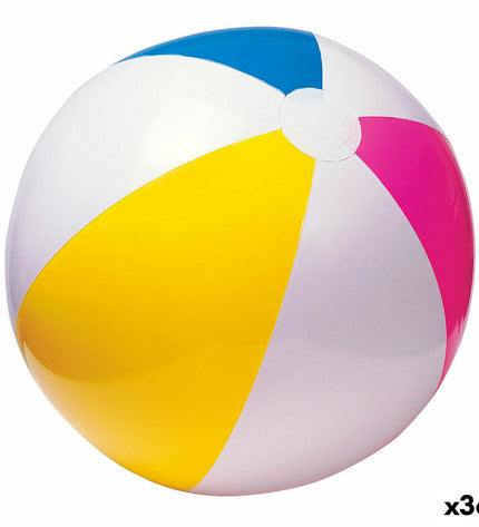 Set of 36 Intex PVC beach balls, 61 cm diameter, colorful, lightweight outdoor play toys for children and outdoor activities.
