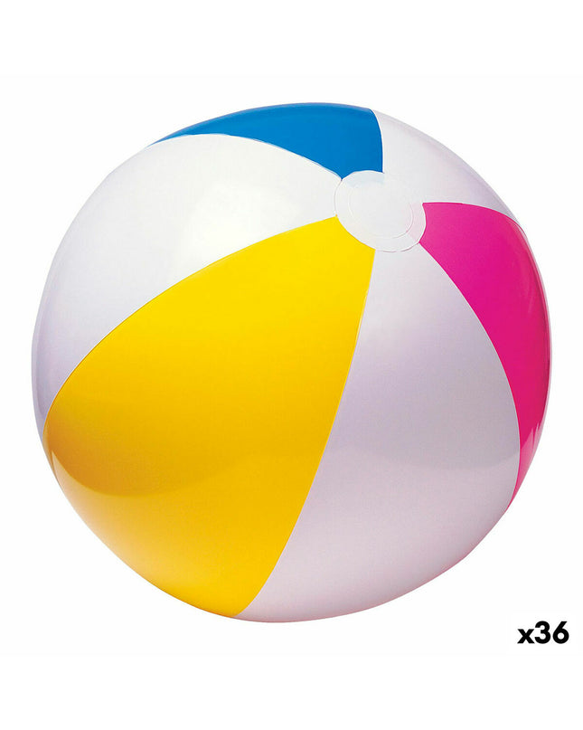 Set of 36 Intex PVC beach balls, 61 cm diameter, colorful, lightweight outdoor play toys for children and outdoor activities.
