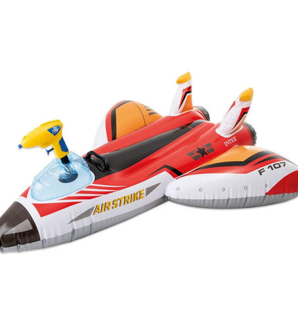 Six Intex inflatable airplane water mattress toys, 117x117 cm, perfect for outdoor water play and fun activities.