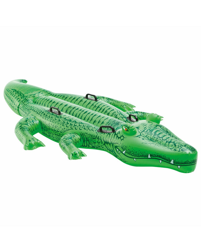 Six Intex crocodile inflatable pool toys, 203 x 30 x 114 cm, suitable for swimming and outdoor water play.