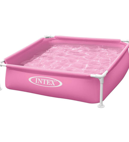 Set of three pink Intex 342 L removable swimming pool toys, 122 x 30 x 122 cm for outdoor play and water games.
